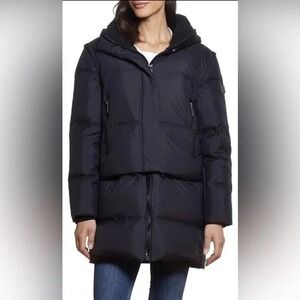 Tumi Women's Down Puffer Convertible Jacket Parka Vest Black XL OUtdoors